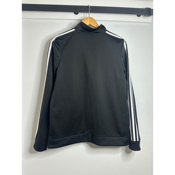 Adidas Track Jacket XL (18/20) Black White Stripe Full Zip Kids Activewear - Picture 3 of 3